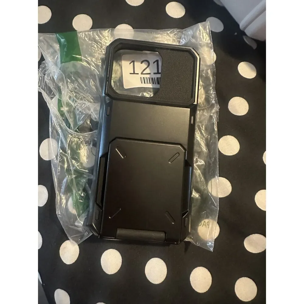 Vofolen iPhone 16 Pro Case with Hidden Wallet Card Holder - Heavy Duty Black